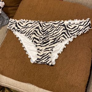 Zebra print, ruched, swim bottoms